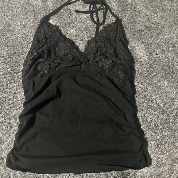 Lace Runched Halter Top - Picture 2 of 2